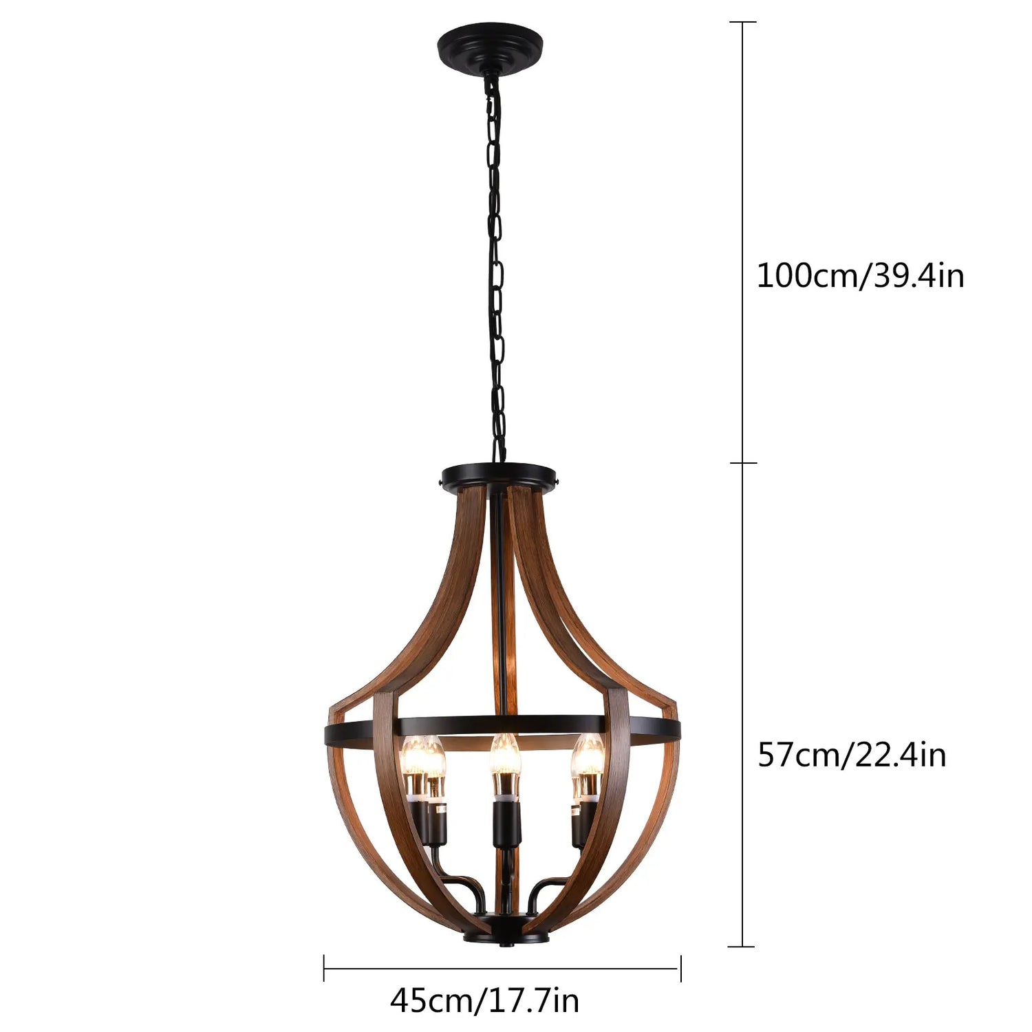 Modern Rustic Handmade Wooden Pendant Light Fixture For Kitchen Dining