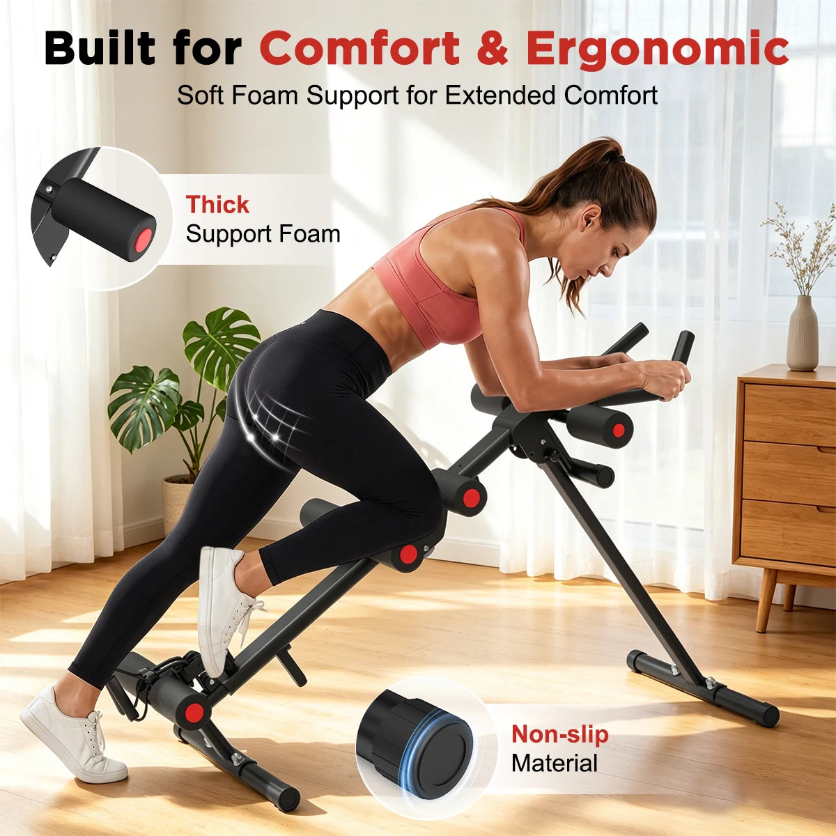 5 In 1 Adjustable Ab Trainer Resistance Bands Foldable Workout