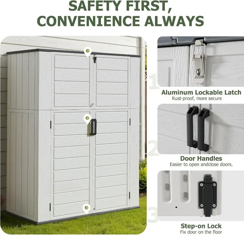 Aoxun Resin Outdoor Storage Shed With Floor For Patio