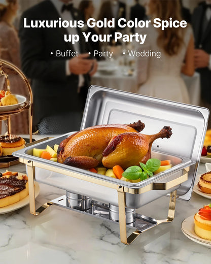 SucceBuy Stainless Steel Chafing Dish Buffet Set With Pans
