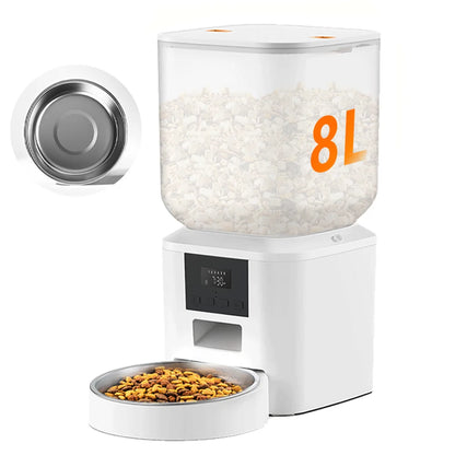 Nityers 8L Automatic Cat Feeder With Key Control Voice Recorder