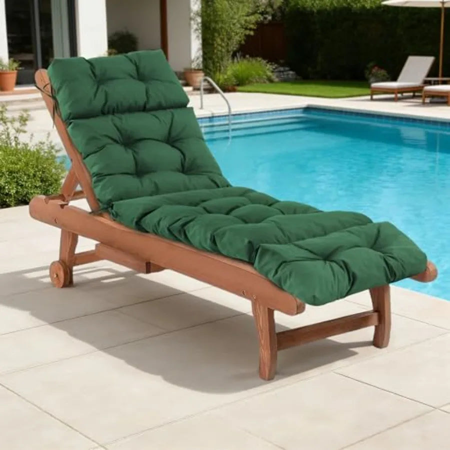 Outdoor Chaise Lounge Cushion Waterproof Fade Resistant For Patio Furniture