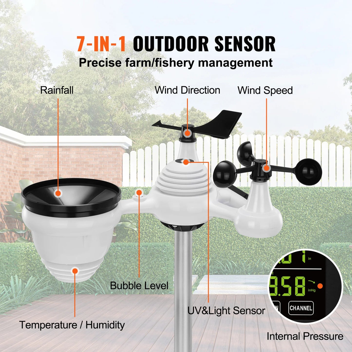 SucceBuy 7-In-1 Wireless Weather Station With Forecast And Alerts