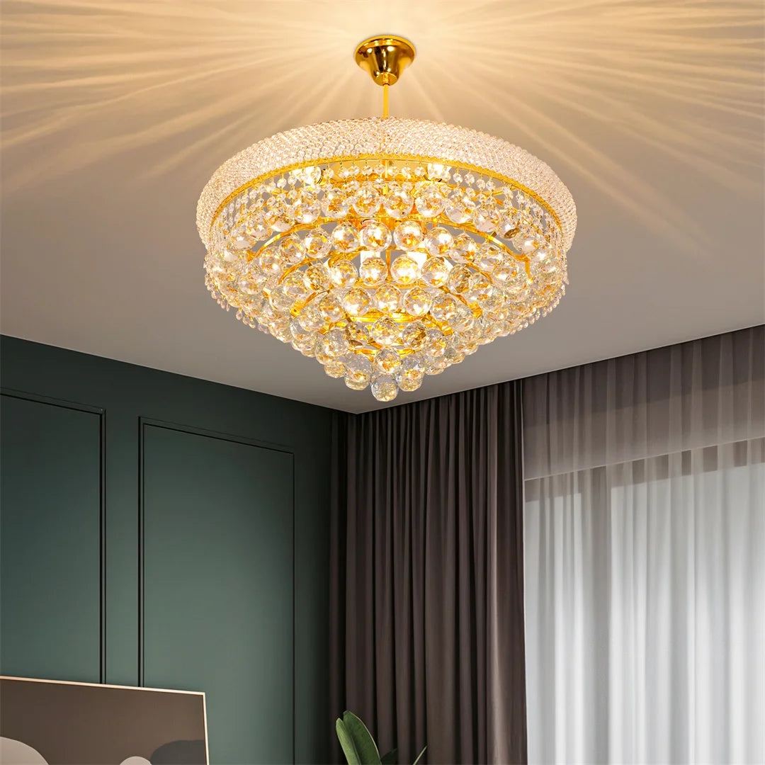 Vrygle Crystal Chandelier Pendant Light With Adjustable Chain Modes