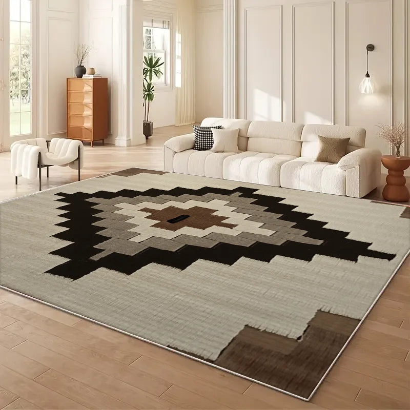 VIKAMA Moroccan Geometry Area Rug Modern Wabi Sabi Living Room