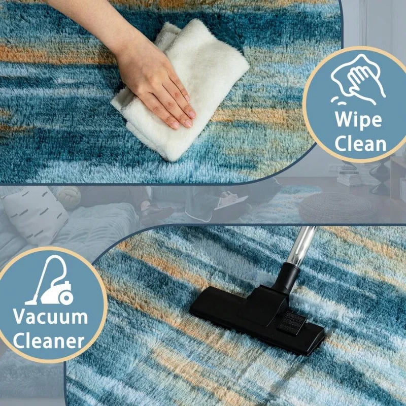 Modern Soft Shag Rug For Bedroom And Living Room With Plush Carpet