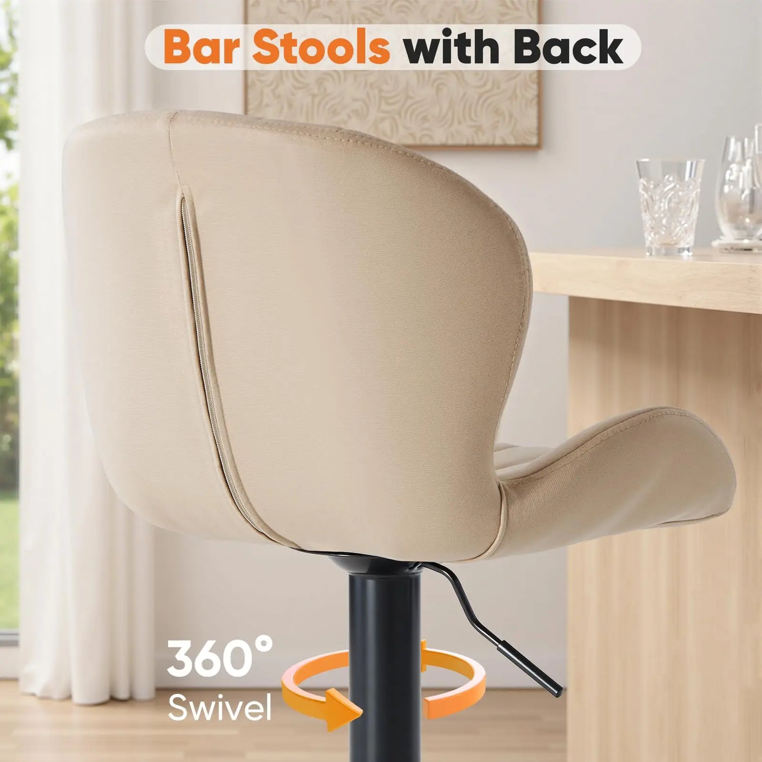 JHK Modern Ergonomic Dining Chairs Set Of Two Pieces