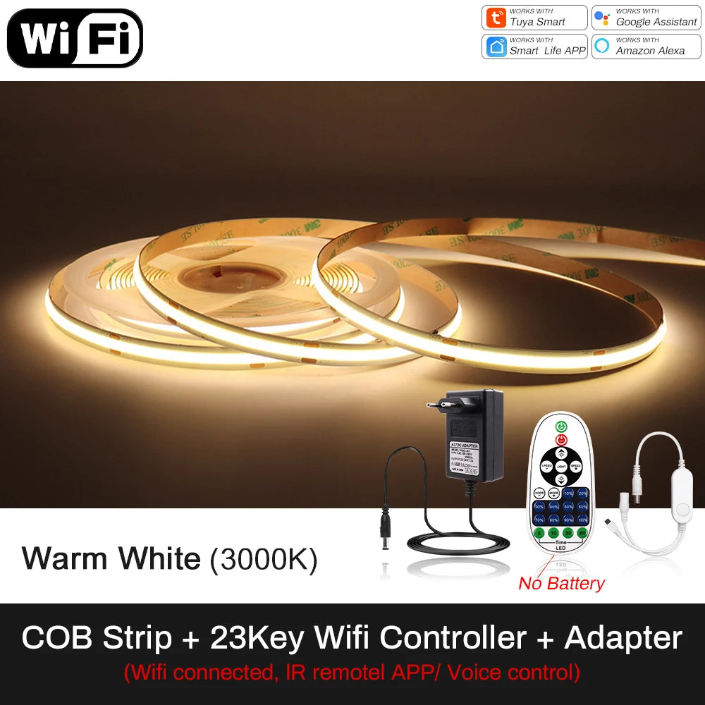 Cooleeon Tuya Smart Life COB LED Strip Light RGB Tape