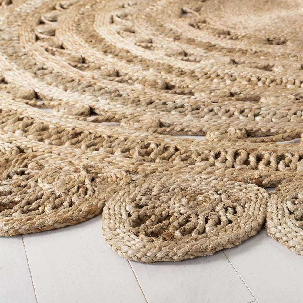 Handmade Boho Jute Area Rug For High Traffic Living Room