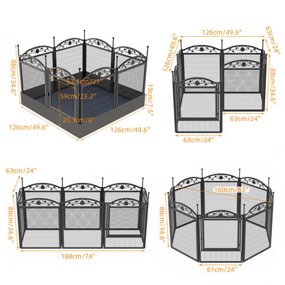 Bingopaw 8-Panel Heavy Duty Dog Playpen For Indoor Outdoor Use