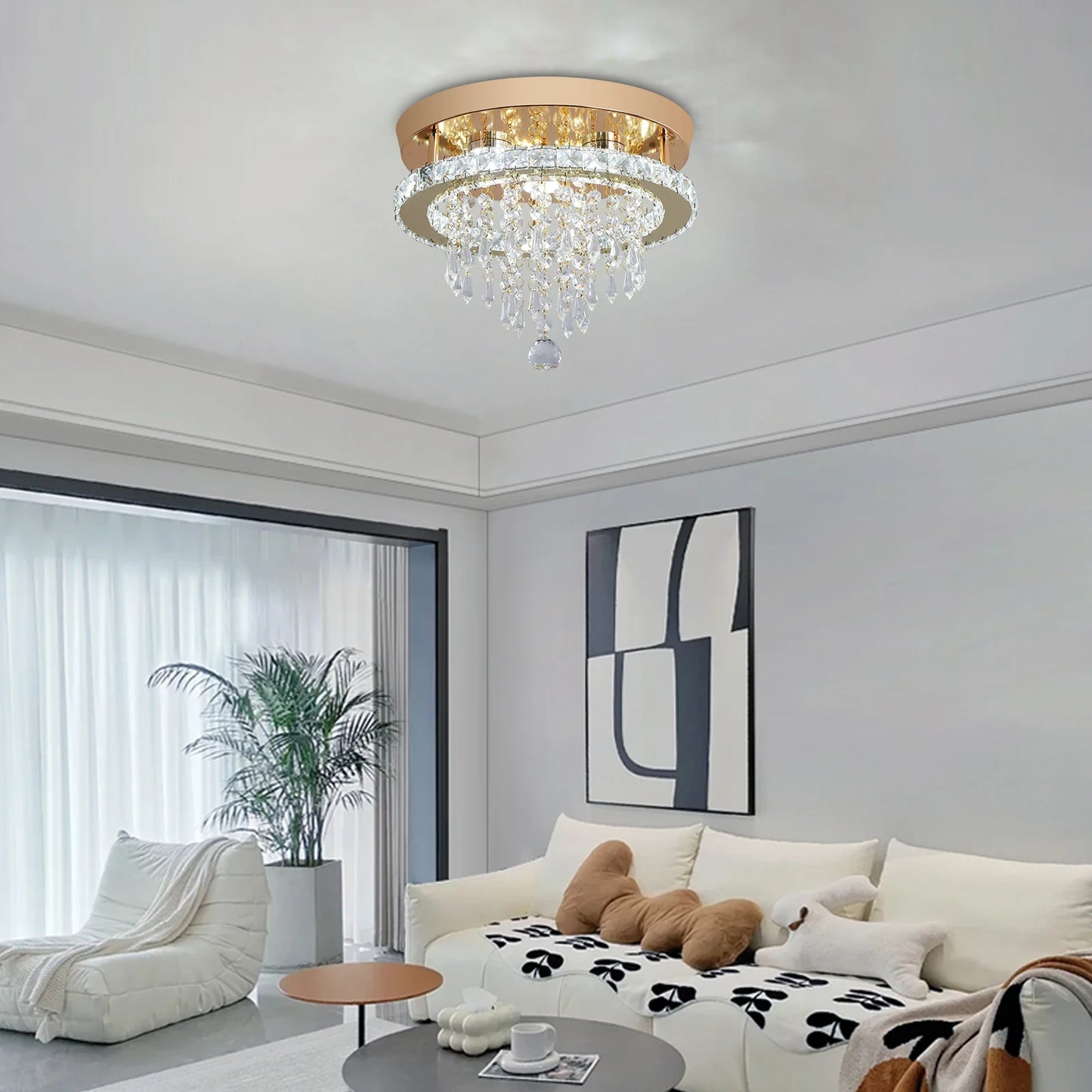 GreeLustr Luxury Crystal Chandelier Modern LED Ceiling Light