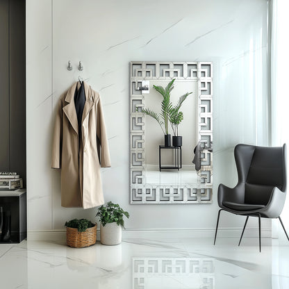Venetian Art Mirror With Beveled Glass Edge For Living Room And Bathroom