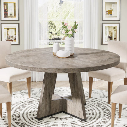 Tribesigns Round Dining Table Farmhouse Style For Dining Room