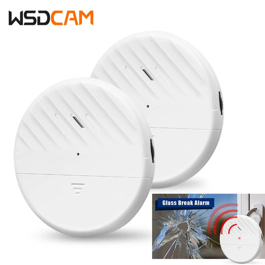 WSDCAM 125dB Wireless Glass Break Alarm With Vibration Sensor