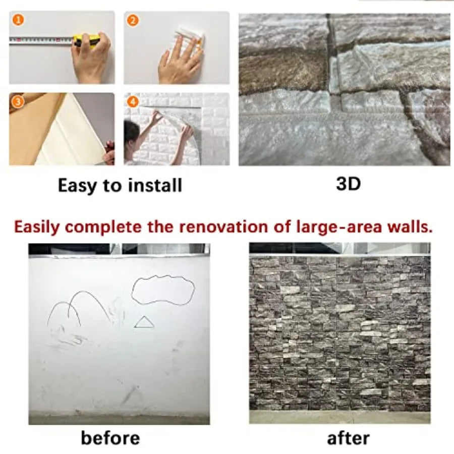 3D Foam Wall Panels Peel And Stick Brick Wallpaper