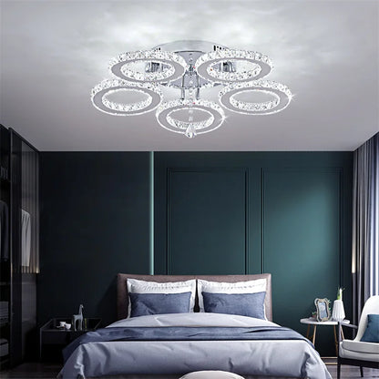 GreeLustr Modern Crystal Ring Pendant Light For Dining Room