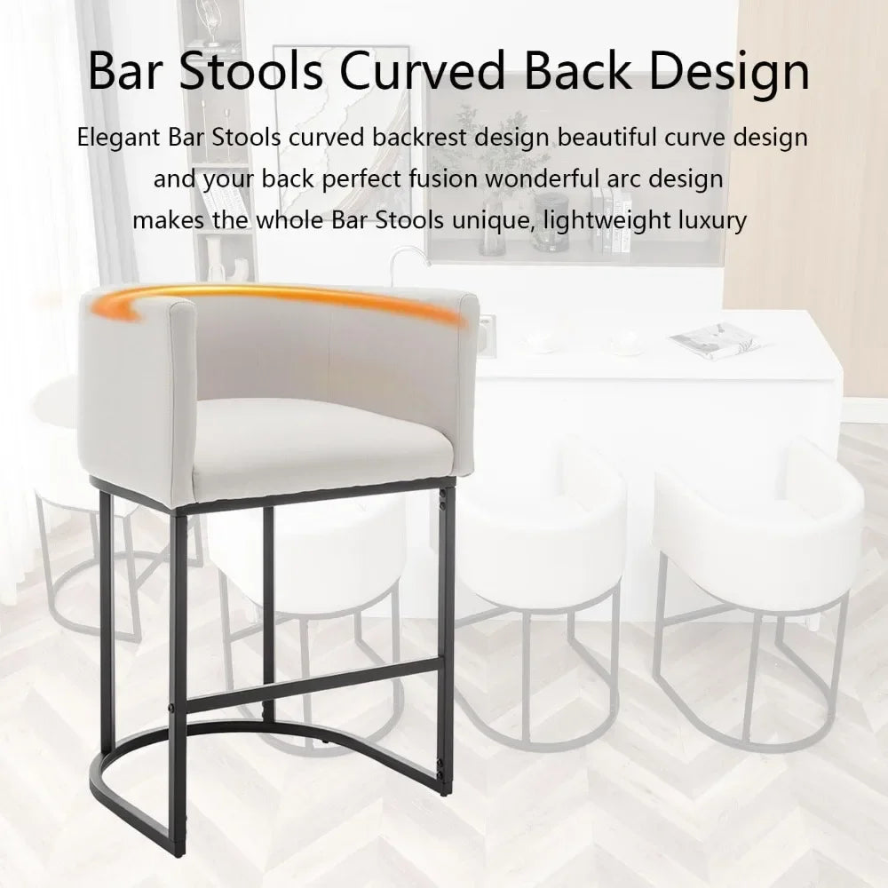 Set Of 3 Counter Height Bar Stools With Upholstered Back