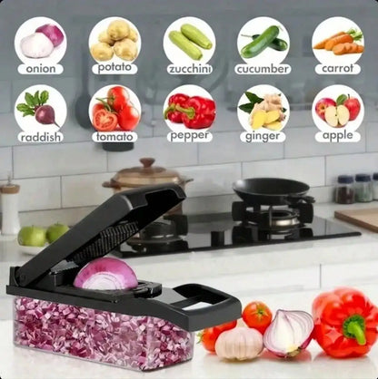 Multi Functional Vegetable Chopper With Eight Stainless Steel Blades
