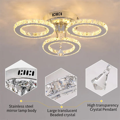 GreeLustr Modern Crystal Ring Pendant Light For Dining Room