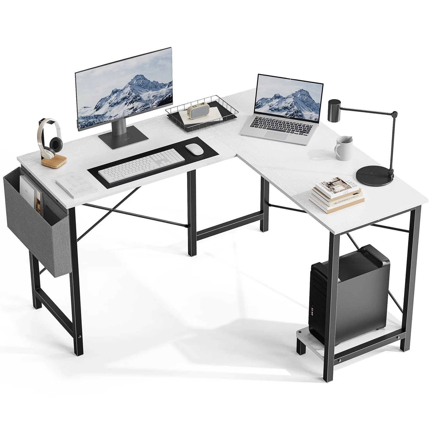 Jhk L Shape Gaming Computer Desk With Storage Shelf
