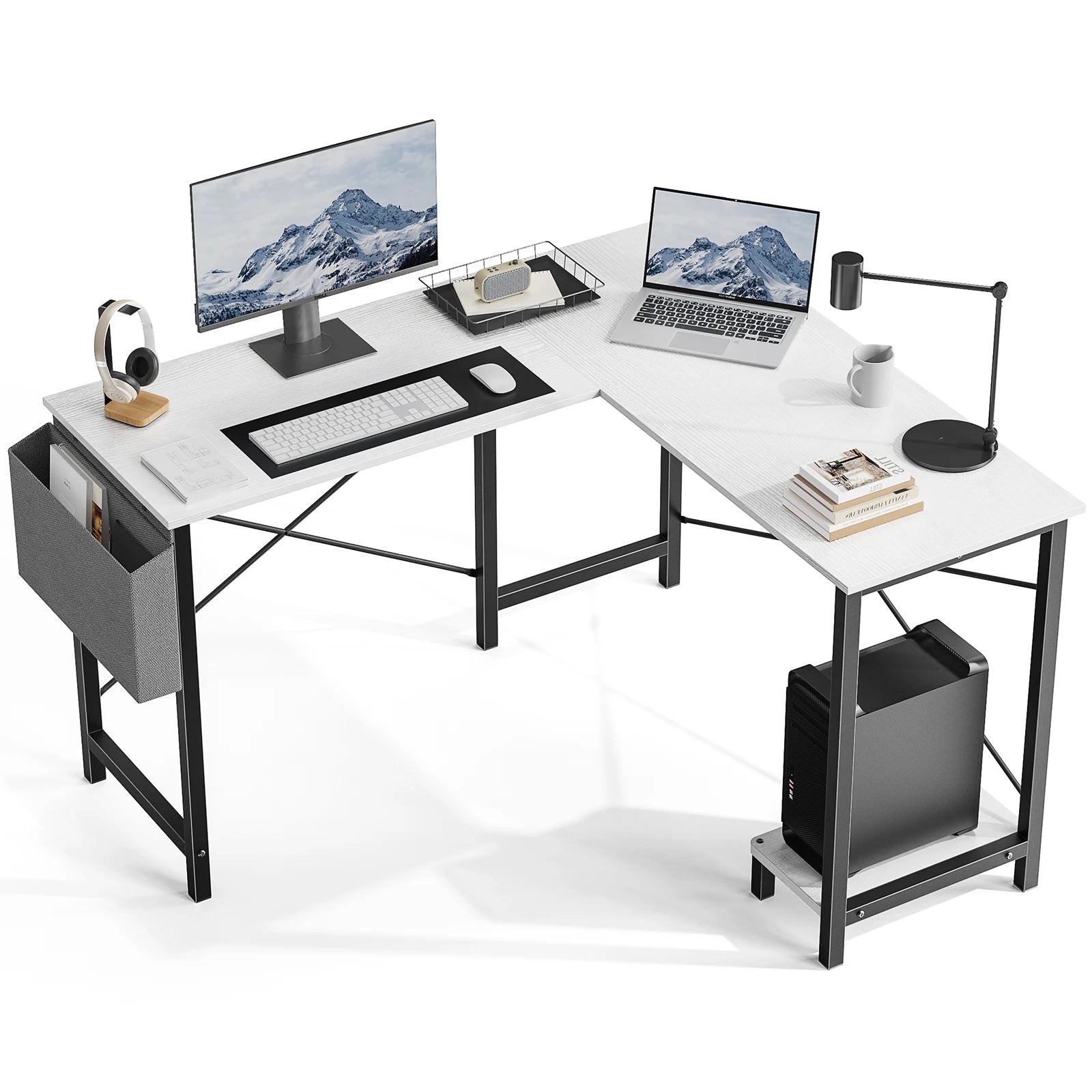 Jhk L Shape Gaming Computer Desk With Storage Shelf