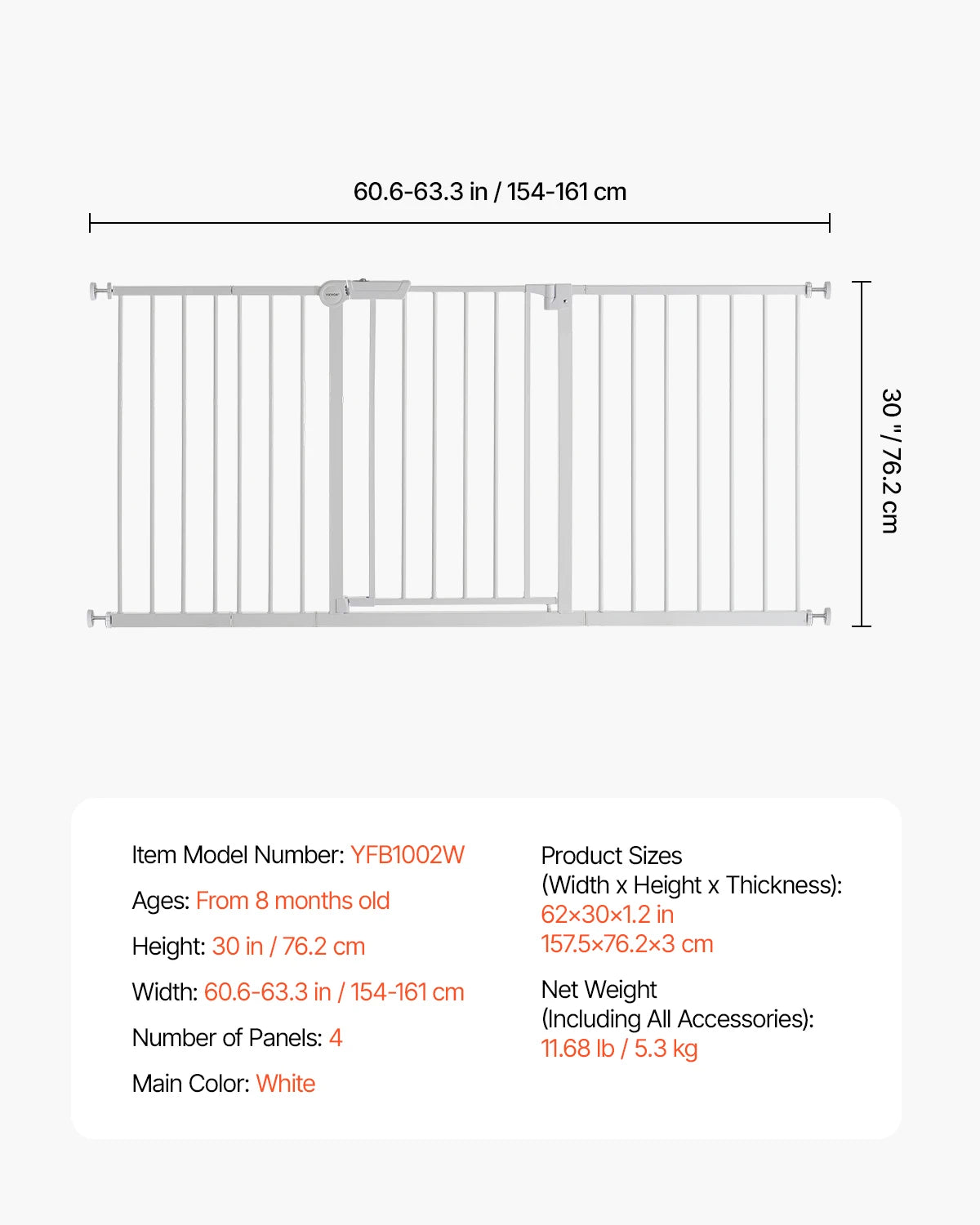 SucceBuy Walk Through Baby And Dog Gate For Home Safety