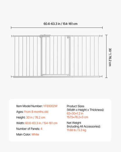 SucceBuy Walk Through Baby And Dog Gate For Home Safety