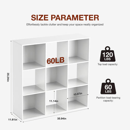 JHK Cube Storage Organizer Wood Shelf Bookcase For Living Room