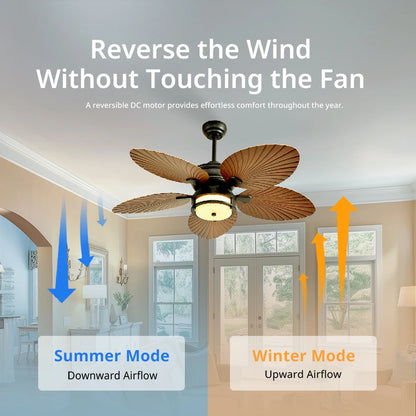 Orison Outdoor Ceiling Fan With Lights Dimmable LED Wet Rated