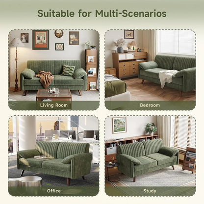 Onbrill Modern Chenille Fabric Loveseat Sofa For Cozy Living Rooms