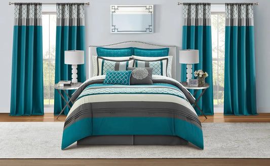Premium Jacquard Microfiber Comforter Set Lightweight Ultra Soft