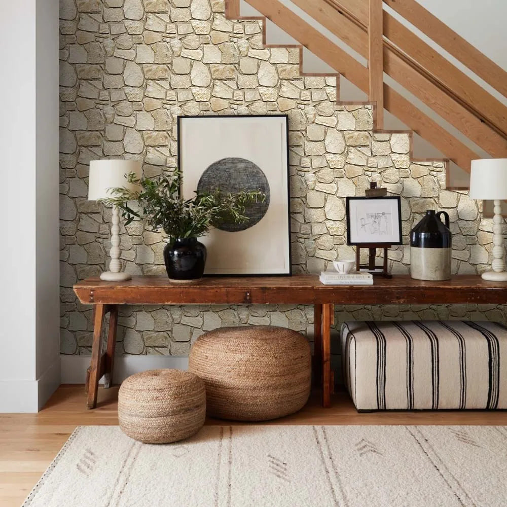 COMSTICKC CN 3D PVC Faux Stone Waterproof Wall Panels