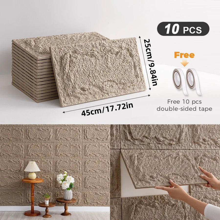 CHEE LYEE 3D Self Adhesive Stone Wall Panels Indoor Outdoor
