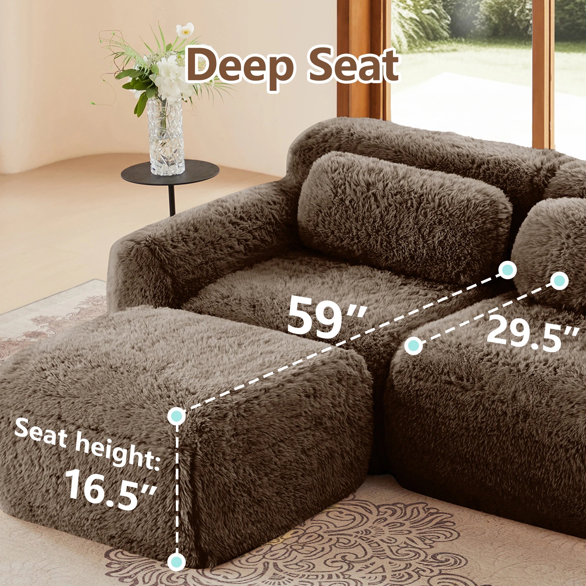 Comfortable U Shaped Modular Sofa With Ergonomic Boneless Design