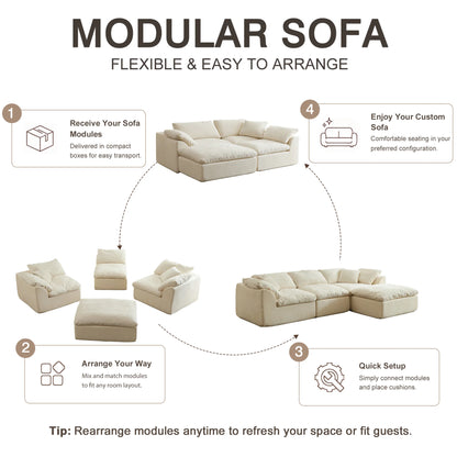 Yeflixvrau Modern Modular Sectional Sofa With Removable Cushions
