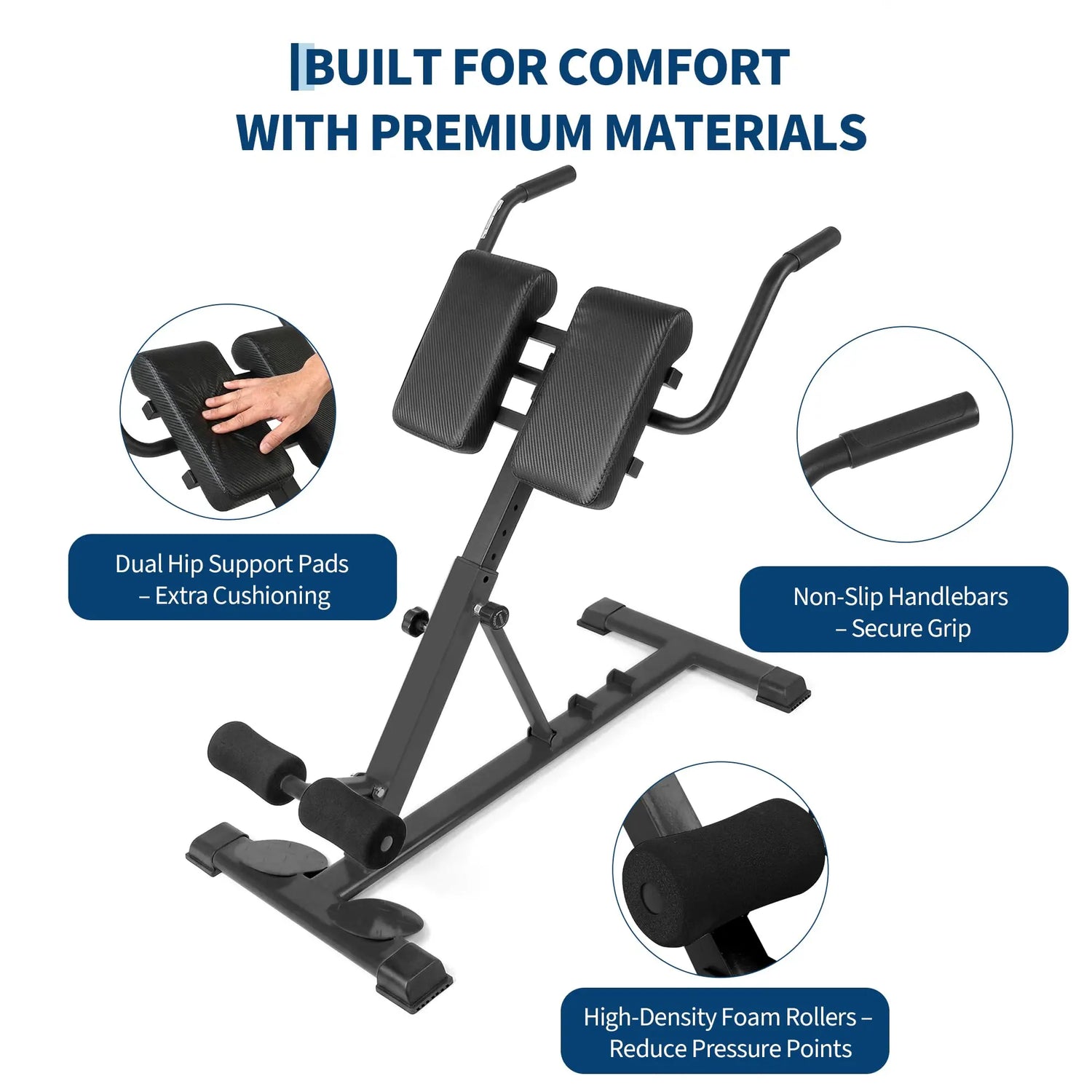 HiMISS Roman Chair Hyperextension Bench For Home Gym Strength Training
