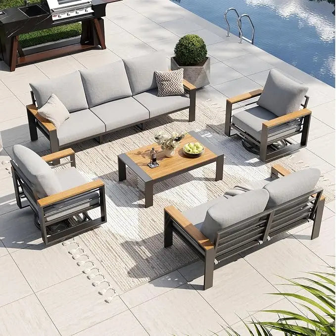 Outdoor Patio Conversation Furniture Set With Coffee Table