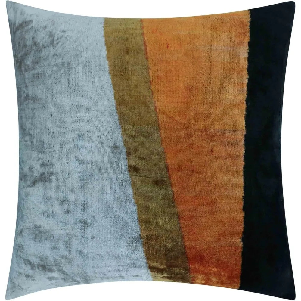 Eco Friendly Velvet Striped Throw Pillow Cushion Made In USA