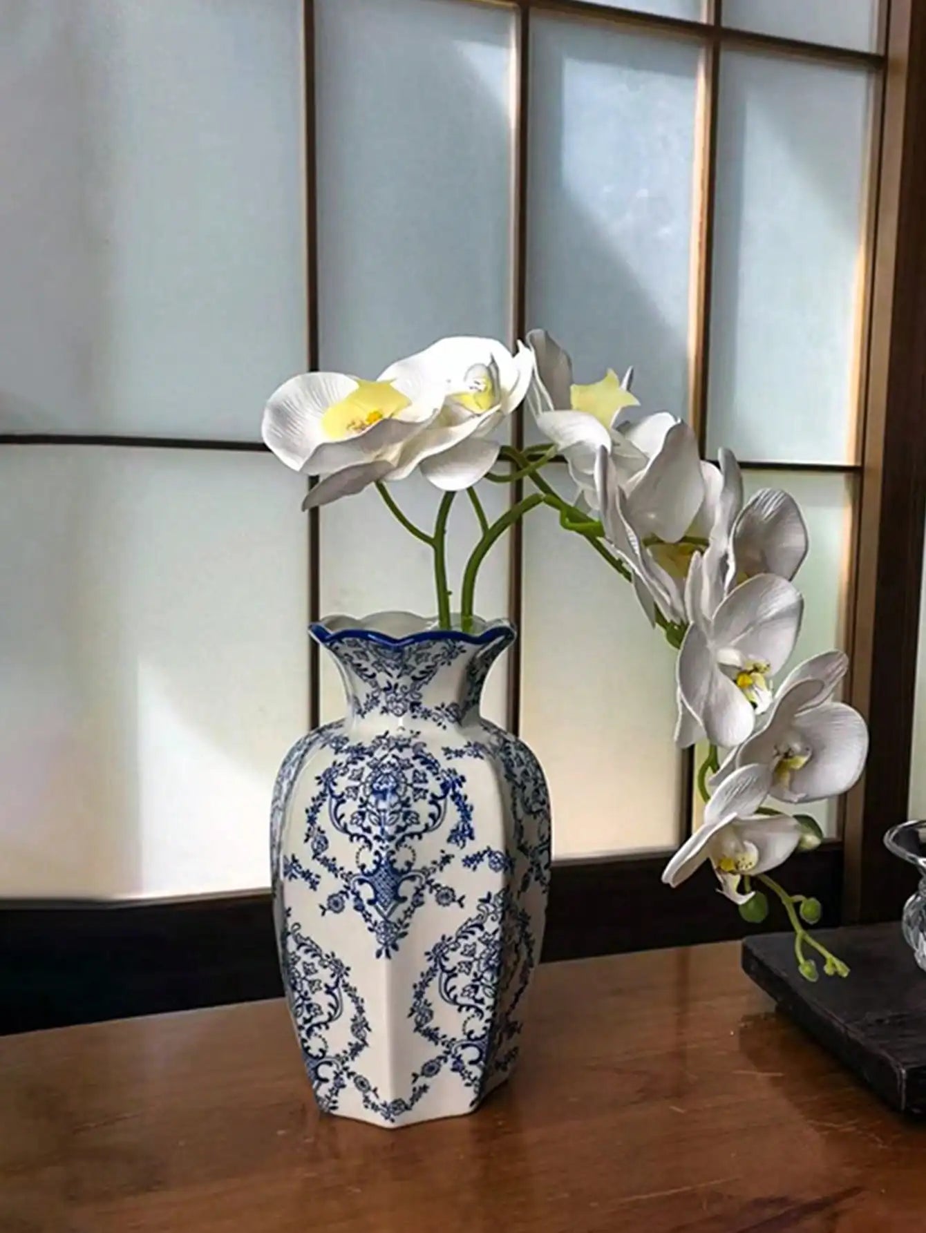 Porcelain Vase Chinese Retro Floral Decor Living Room Office