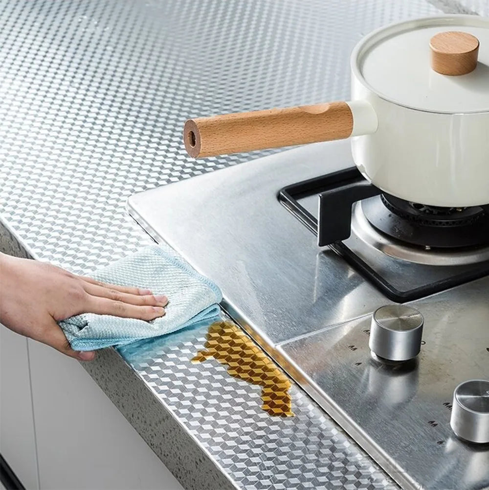 Aluminum Foil Kitchen Backsplash Sticker Waterproof And Heat Resistant