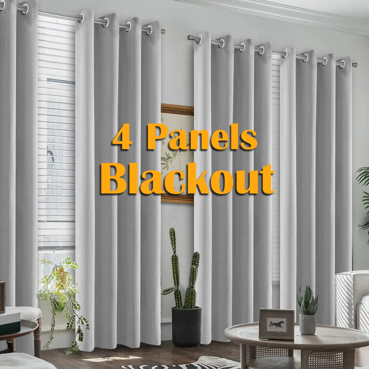 Premium Blackout Grommet Curtains With Heat Insulation And Light Blocking