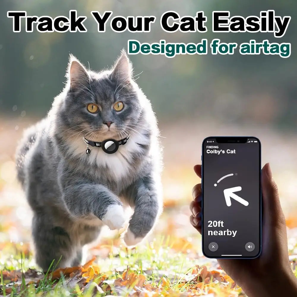 AirTag Cat Collar Breakaway Reflective Kitten Collar With AirTag Holder