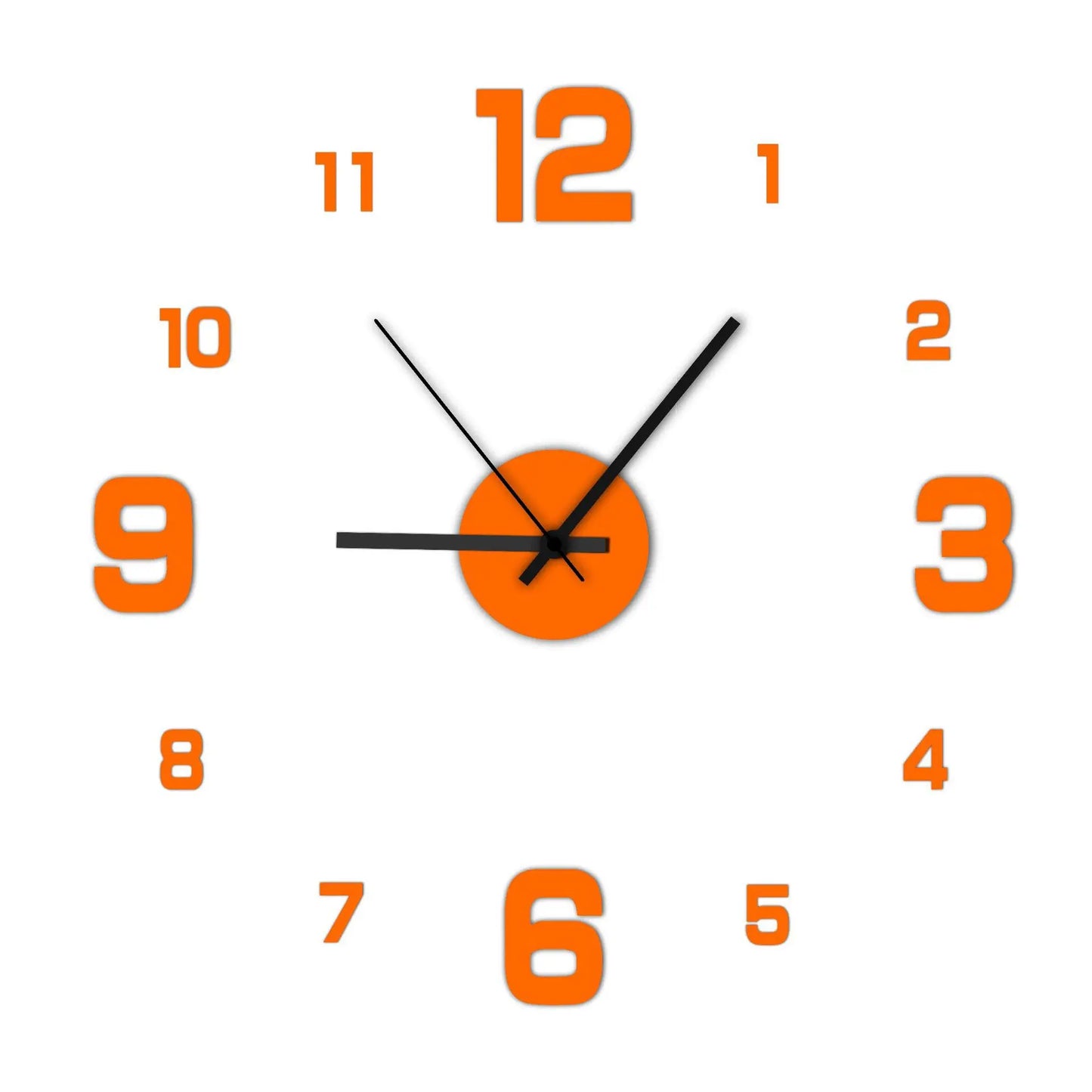 Frameless DIY Wall Clock Wall Decal Silent Living Room Office