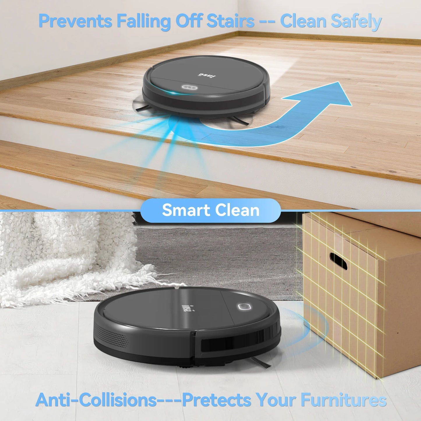 INSE Robot Vacuum Cleaner 3-in-1 Auto Cleaning And 4000Pa Suction