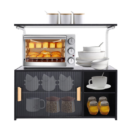Two-Tier Storage Cabinet With Adjustable Shelves And Clear Door