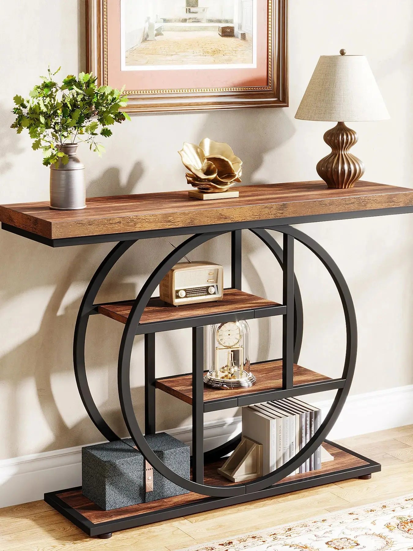 Tribesigns 4-Tier Console Table Industrial Entryway And Living Room
