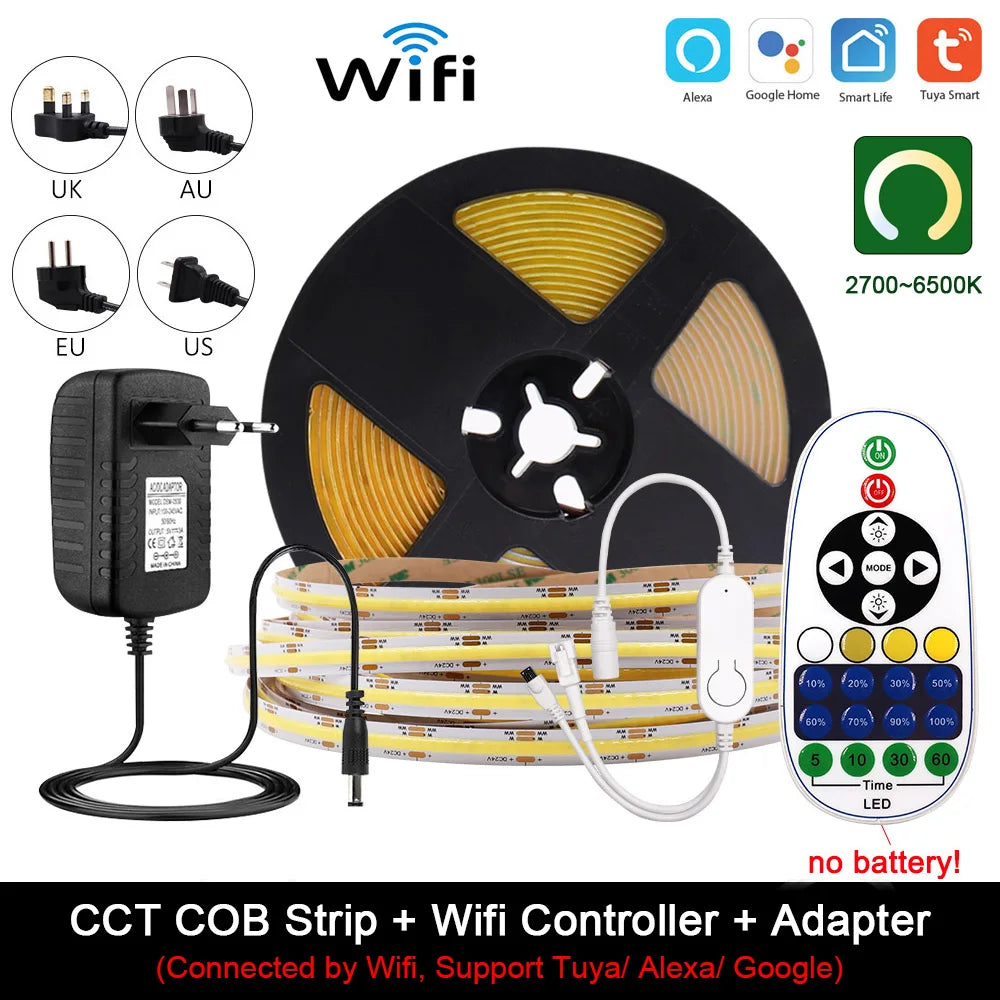 Cooleeon Tuya Smart Life COB LED Strip Light RGB Tape