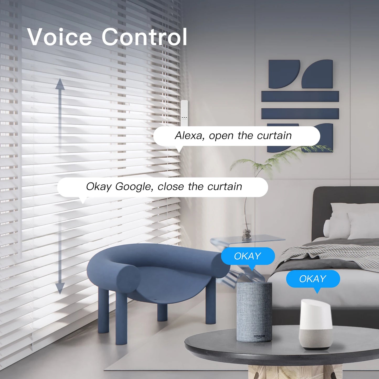 MOES Tuya WiFi Smart Motorized Chain Roller Blinds Kit