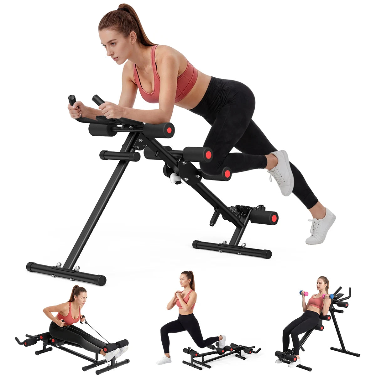 5 In 1 Adjustable Ab Trainer Resistance Bands Foldable Workout