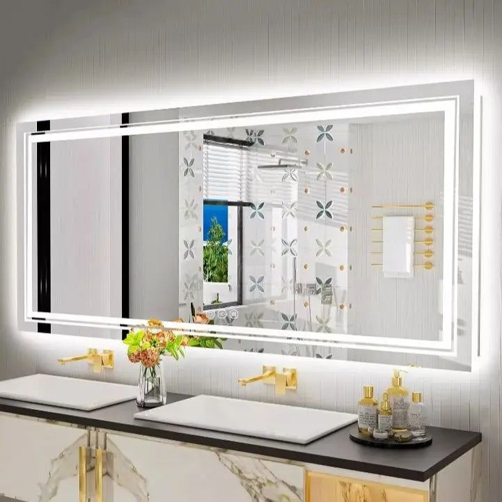 Illuminated LED Bathroom Mirror With Backlit Lights And Anti Fog